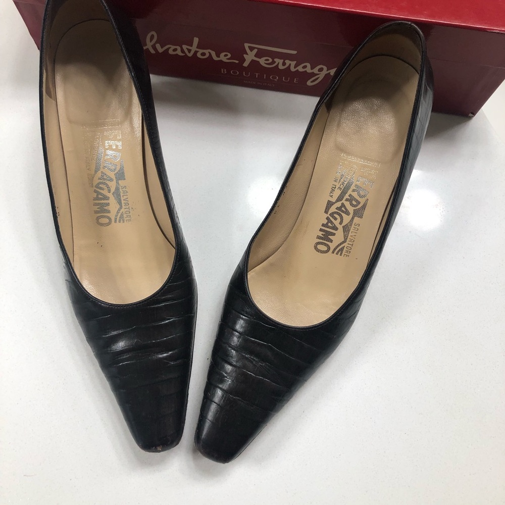 Salvatore Ferragamo croc heels